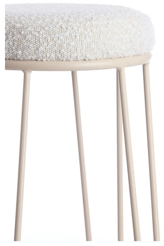Krémovobiela čalúnená barová stolička (výška sedadla 73 cm) Alice – Light &amp; Living
