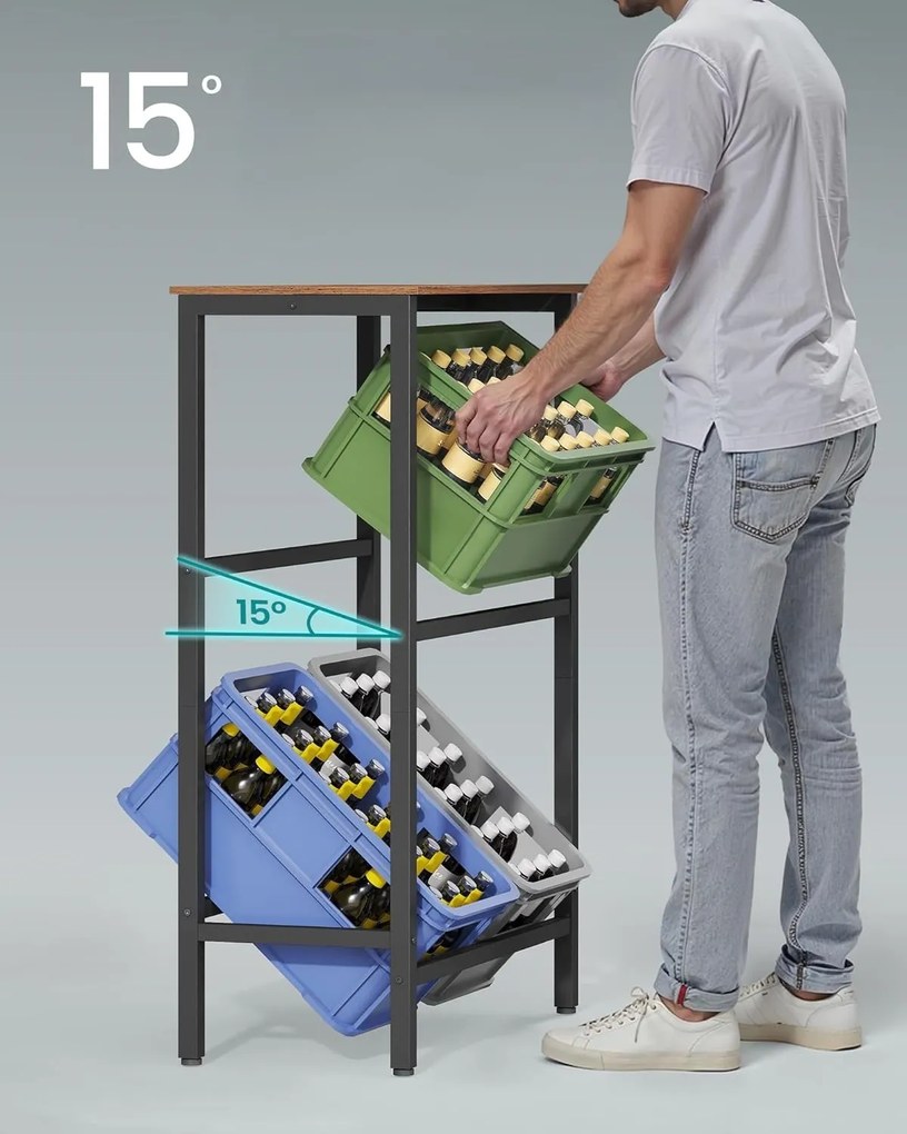 Kuchyňský regál na přepravky Jogin 70,4 cm černý/hnědý