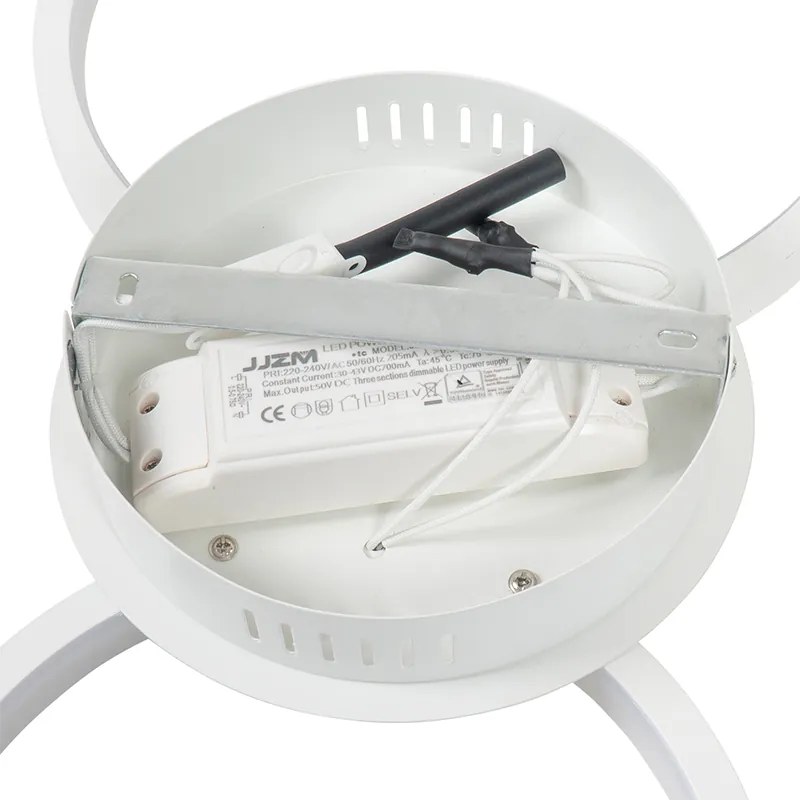 Dizajnové stropné svietidlo biele vrátane LED 3-stupňové stmievateľné 3-svetlo - Pande