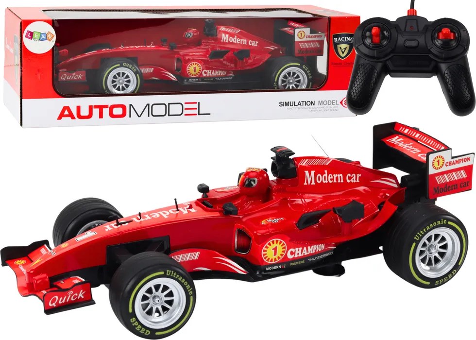 LEAN Toys RC pretekárske auto 1:12 so svetlami a zvukmi, červené