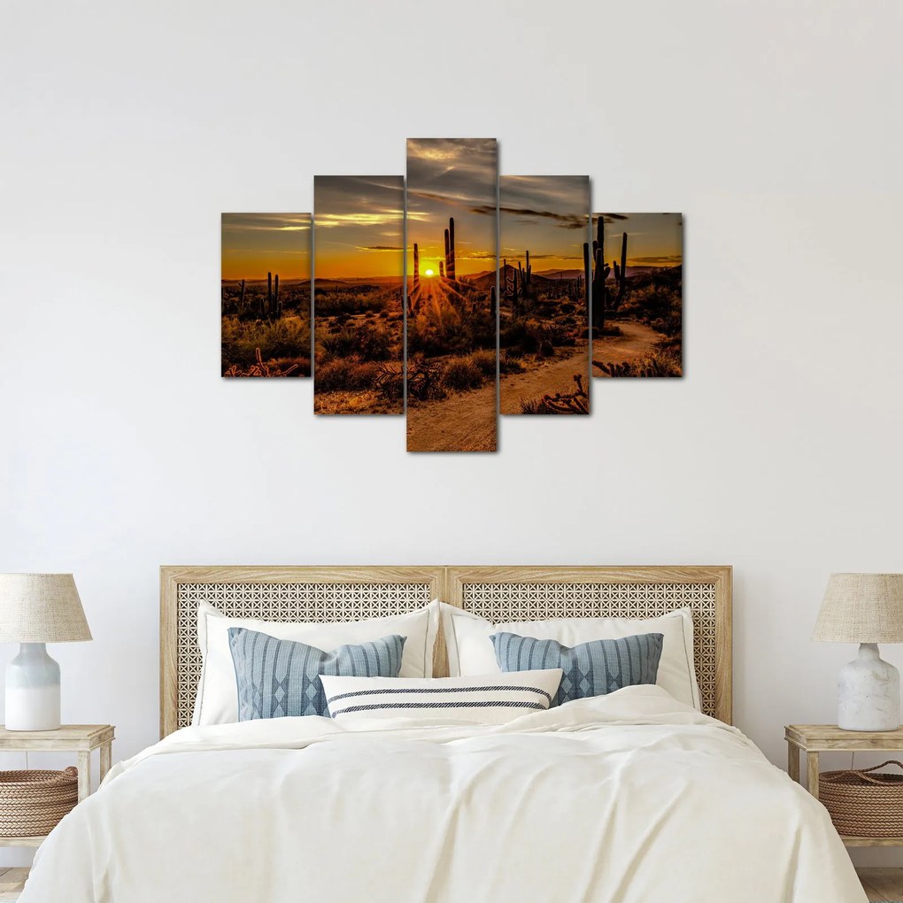 Obraz - Koniec dňa v arizonskej púšti (150x105 cm)