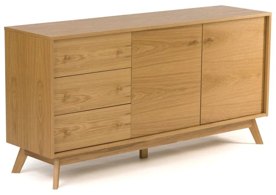 Nízka komoda v dekore duba v prírodnej farbe 149x75 cm Kensal – Woodman