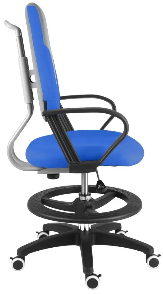Detská rastúca stolička Neoseat KINDER — látka, sivá/modrá
