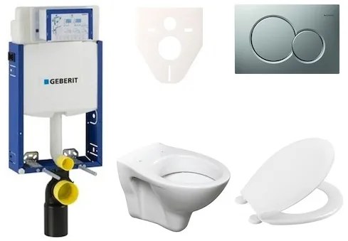 Cenovo zvýhodnený závesný WC set Geberit na zamurovanie + WC Ceramia S-Line Pro 110.302.00.5NR3