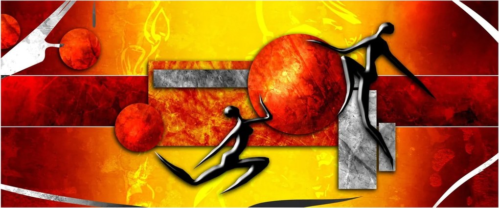 Obraz - Maľba ľudskosti (120x50 cm)