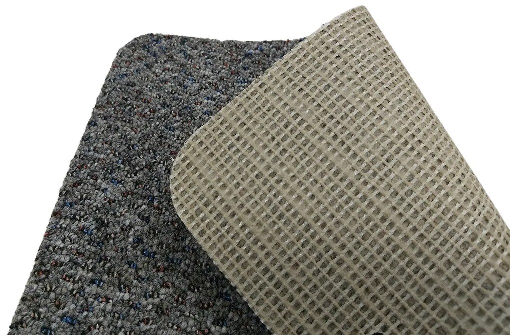 Timzo, Koberec metráž New Techno 3525 šedé, na mieru, šíře 4m,5m, šedá, ab (mriežka), chodba / predsieň