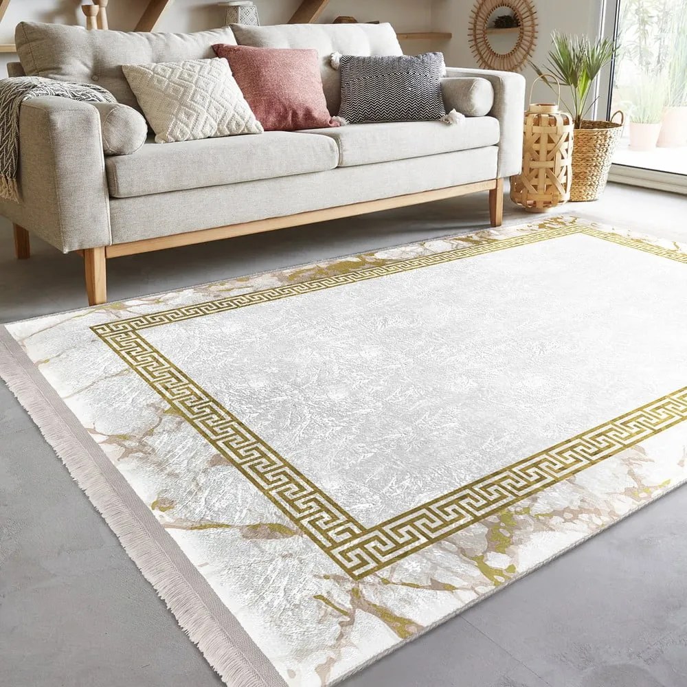 Koberec v bielo-zlatej farbe 80x150 cm - Mila Home