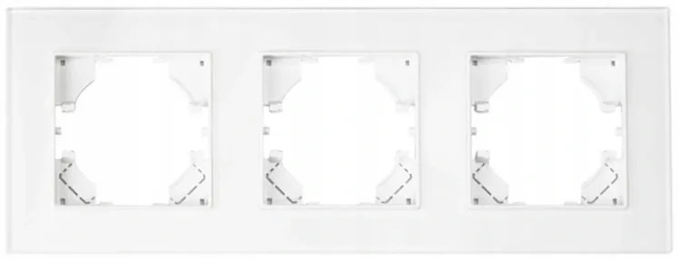 BERGE Trojitý sklenený rámček pre zásuvku - biely