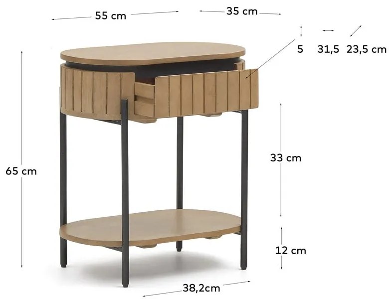Nočný stolík z mangového dreva Licia - Kave Home