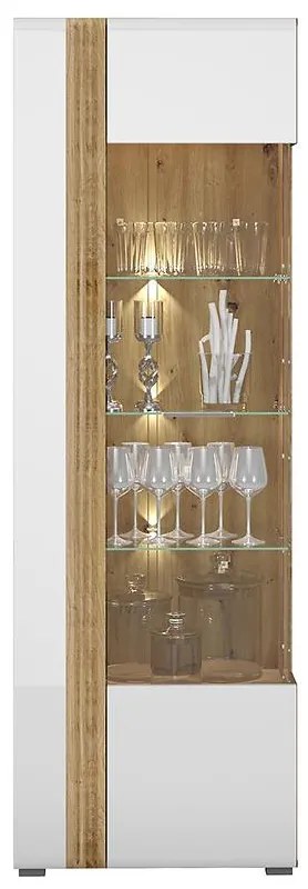 Vitrína Adagio 02P dub castello/biely lesk