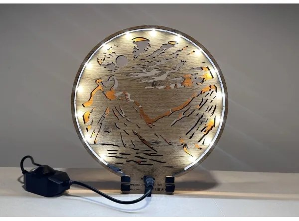 Li-Go 23595/DUB2 - LED stmievateľná stolová dekorácia LED/12W/230V 20x22 cm dub