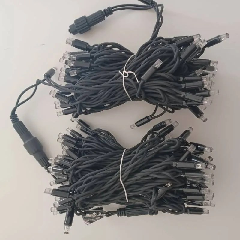 DECOLED LED světelný řetěz 20 m, 36V, 120 diod, teple bílá, černý kabel IP67, Eco Fix