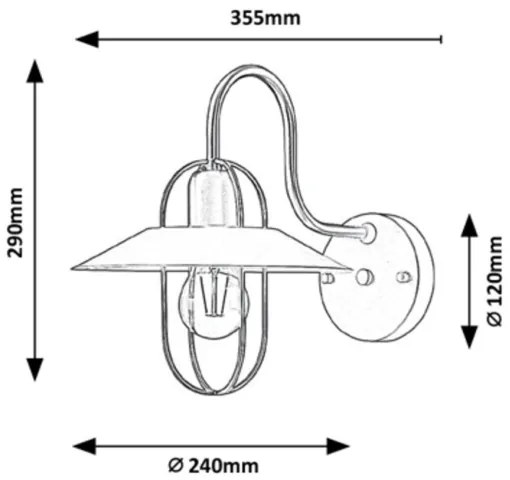 Rabalux - Nástenné svietidlo 1xE27/40W/230V