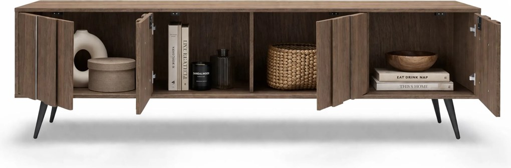 TV skrinka Flaro 184 cm s osvetlením - dub dunin