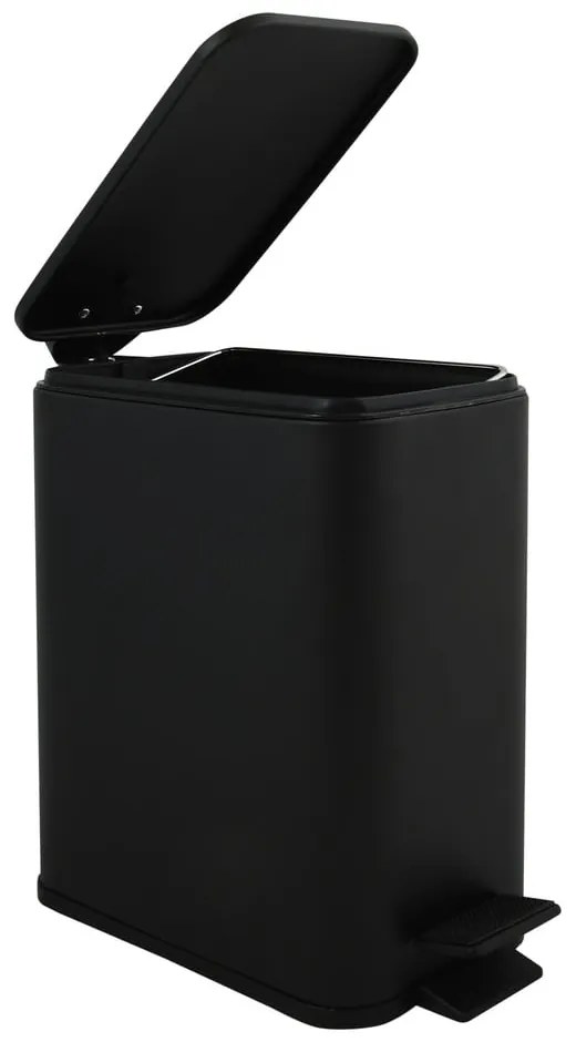 Matne čierny nášľapný oceľový odpadkový kôš 5 l Erik – Spirella