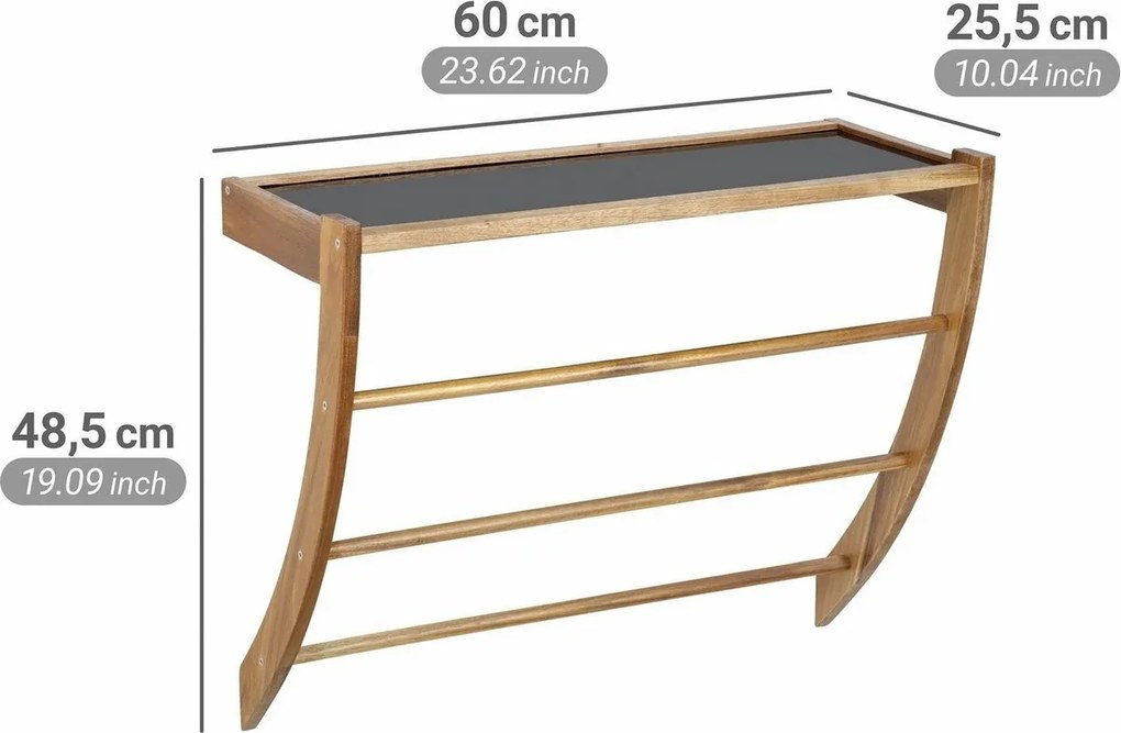 Wenko Kúpeľňová polica s akáciovou drevenou lištouFONDI