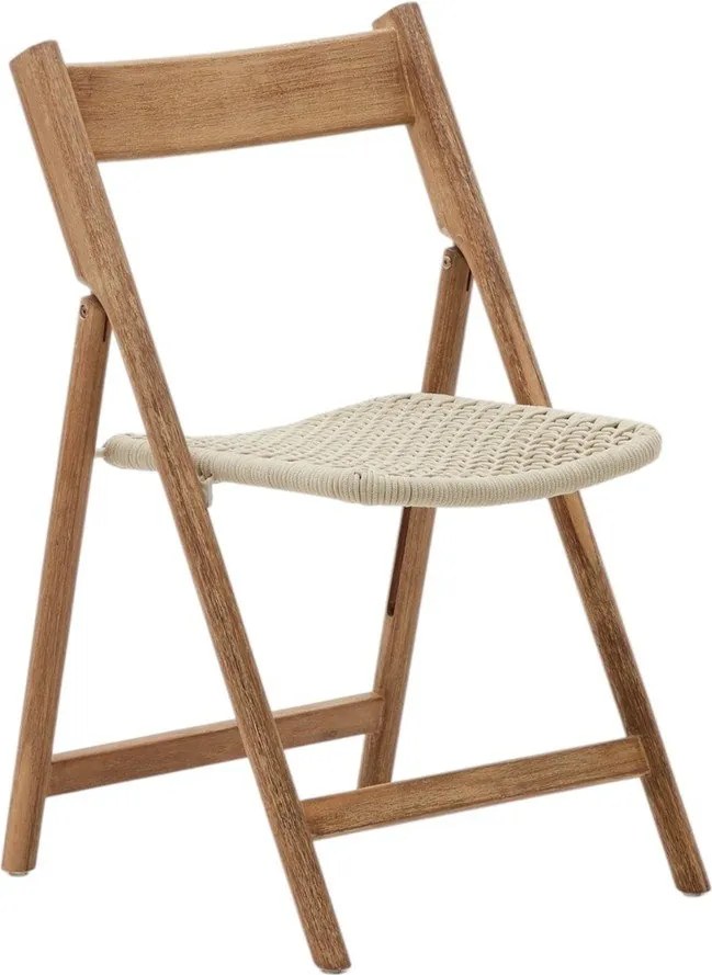 Drevená záhradná stolička v bielo-prírodnej farbe Dandara – Kave Home