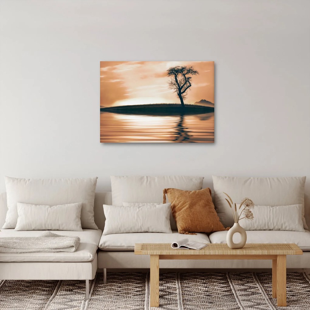 Obraz stromu na ostrove (70x50 cm)
