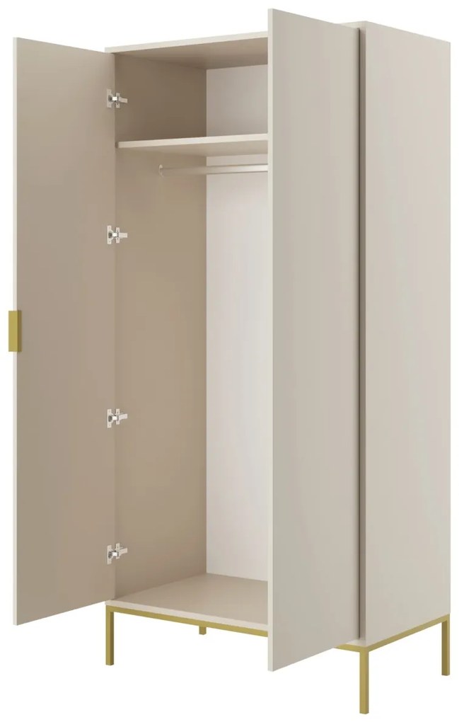 Šatníková skriňa Austin 100 cm kašmír/zlatá