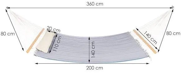 Hojdacia sieť pre 3 osoby SPRINGOS - HM055
