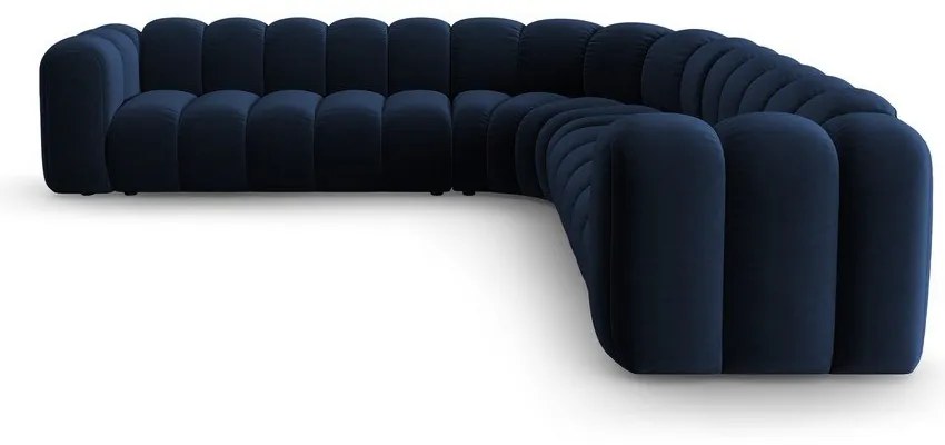 Modrá zamatová modulárna rohová pohovka Lupine – Micadoni