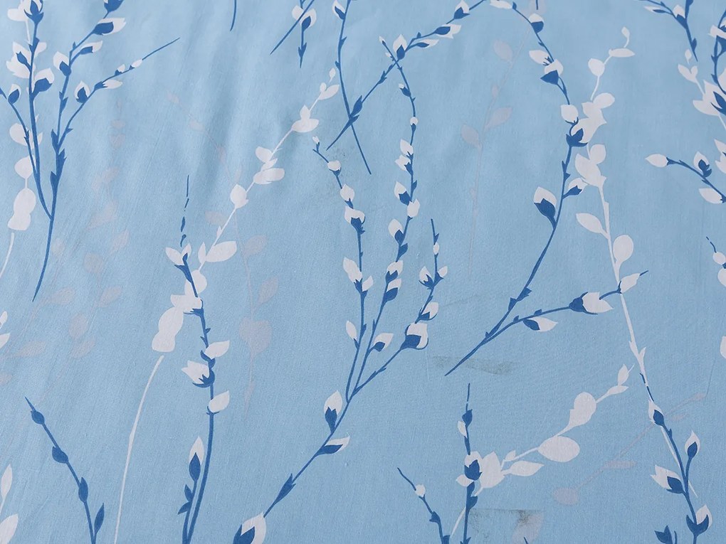 XPOSE® Bavlnené obliečky BAHNIATKA na dve postele - modré