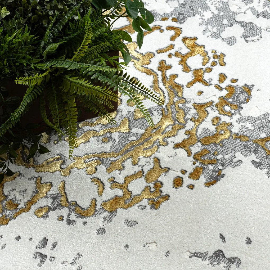 Dywany Łuszczów, Kusový koberec Allure 1961 gold/white, 80x150, žltá, kancelária