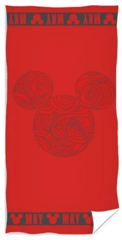 Plážová osuška Mickey Mouse - Disney - červená - 100% bavlna, froté s gramážou 300g/m2 - 70 x 140 cm