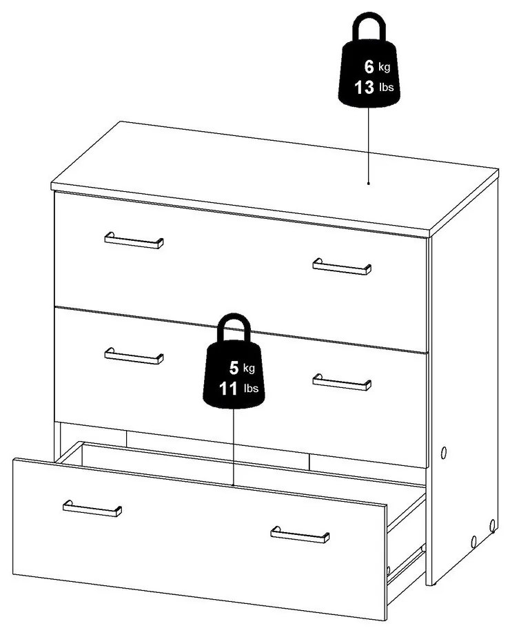 Biela nízka komoda 74x70 cm Space – Tvilum