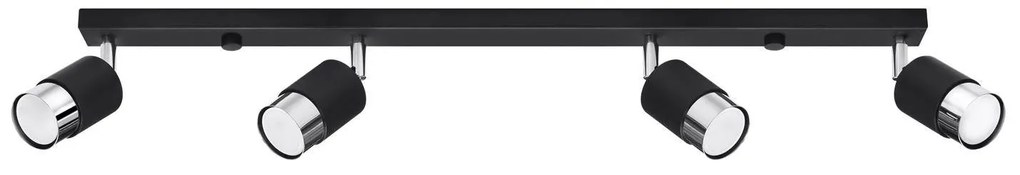 Stropné svietidlo NERO 4 čierna/chróm