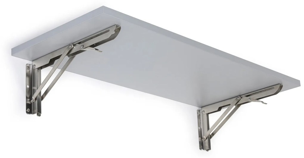 Nástenná polica, sklopná, 800 x 420 mm, sivá