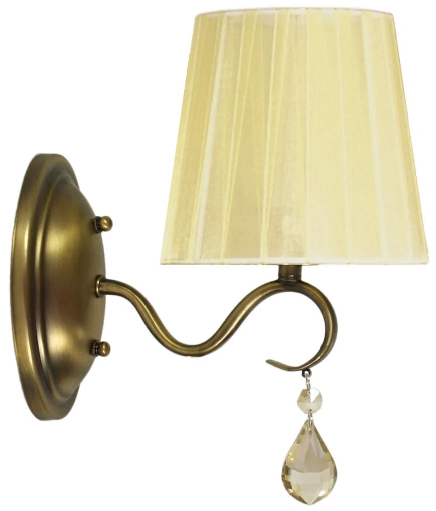 CLX Nástenná lampa v klasickom štýle FLORENCE, 1xE14. 40W, patina