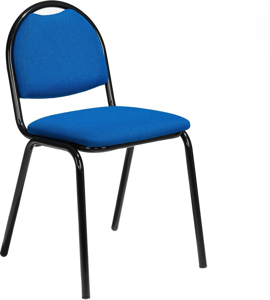 Jedálenská stolička Warren, modré čalúnenie / čierna, celková šírka 495 mm