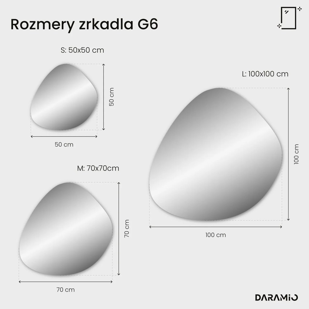 Zrkadlo v tvare kamienka s LED osvetlením G6