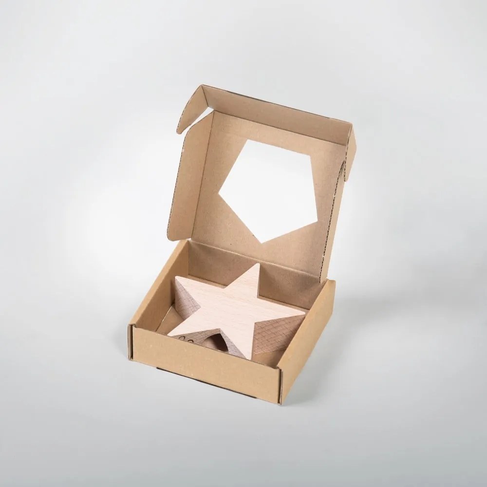 Drevená hviezda na dekoratívny vianočný stromček Spira Small