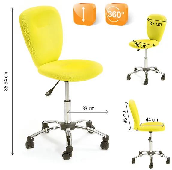 Inter Link Detská farebná otočná stolička Torry (žltá)  (100196032)