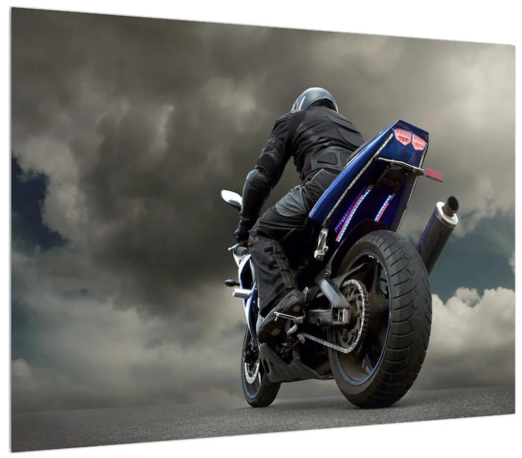 Obraz motorkára na motorke (70x50 cm)