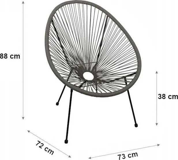 Záhradné kreslo ACAPULCO - zelené