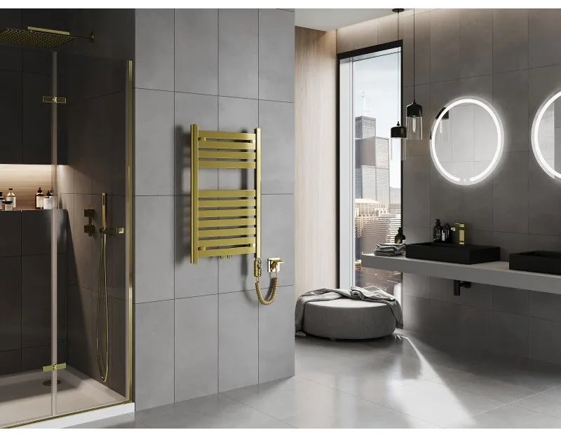 Mexen Uran, elektrické vykurovacie teleso 800x500 mm + vykurovacia tyč 300 W, zlatá lesklá, W105-0800-500-2300-50