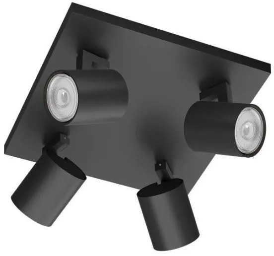 Philips - Bodové svietidlo RUNNER 4xGU10/20W/230V čierna