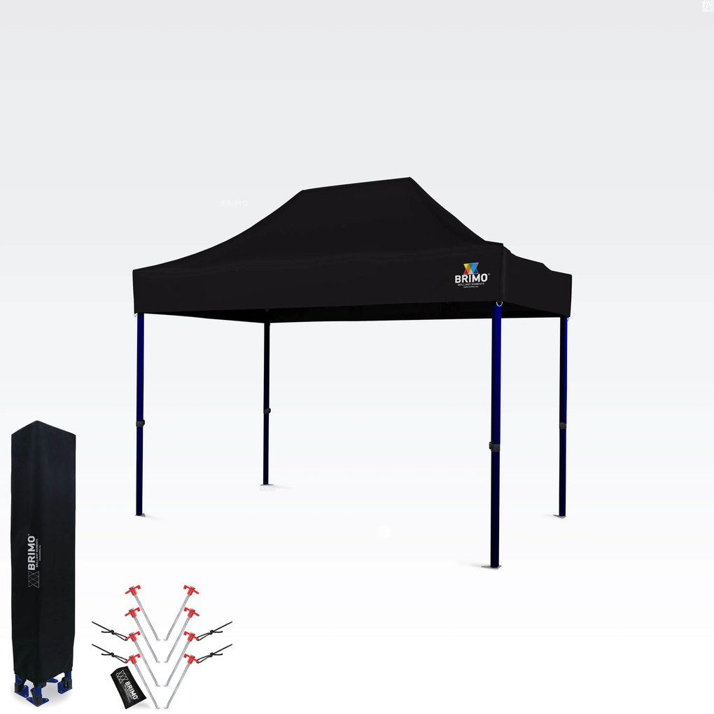 BRIMO Nožnicový párty stan EXCLUSIVE oceľ 2x3 m bez stien čierny