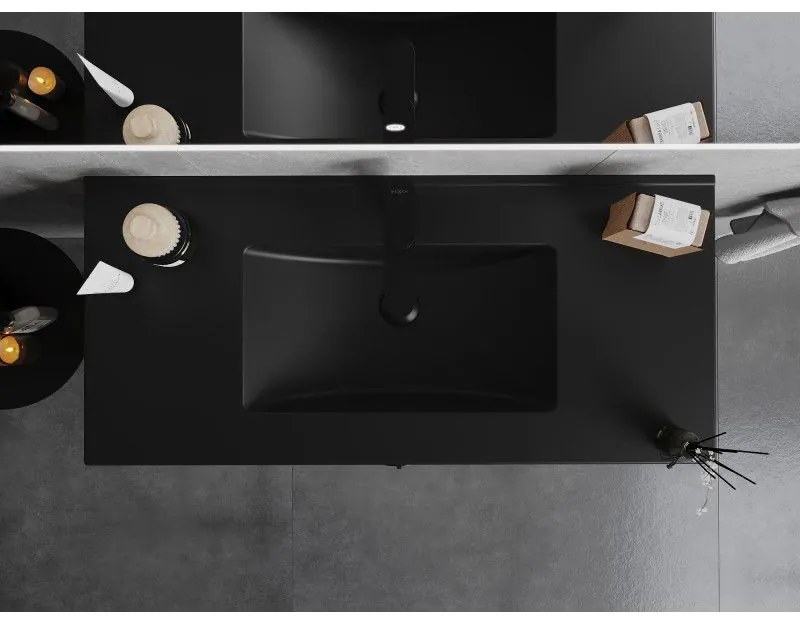 Mexen Atena, umývadlo na zapustenie do dosky 101 x 46 cm, čierna matná, 25011070