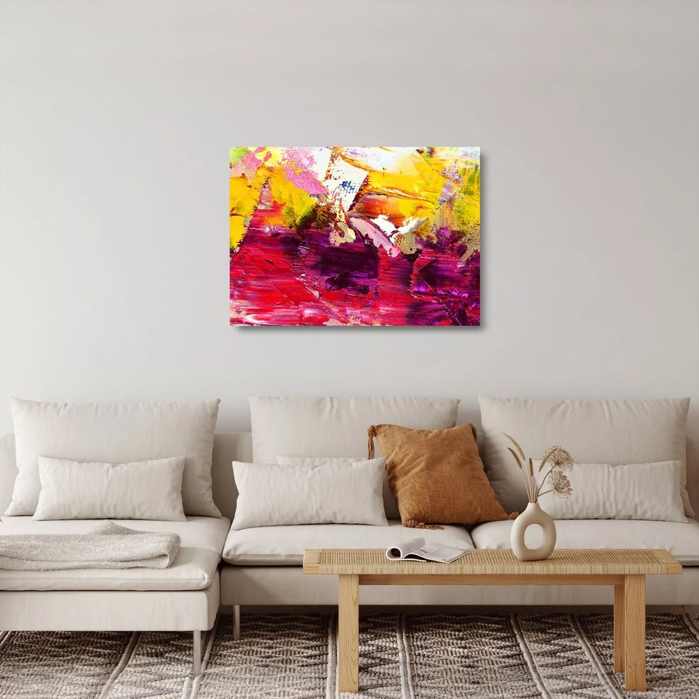Sklenený obraz abstrakcie - maľba (70x50 cm)