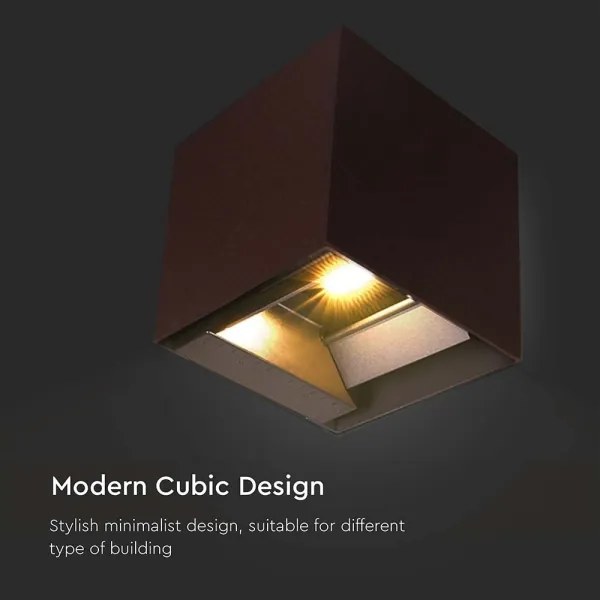 LED solárne nástenné svietidlo senzor LED/9W/3,7V 3000-5000K IP65 hnedá