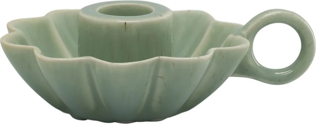 Ružový keramický svietnik v tvare kvetu Massy - Ø 10*4 cm