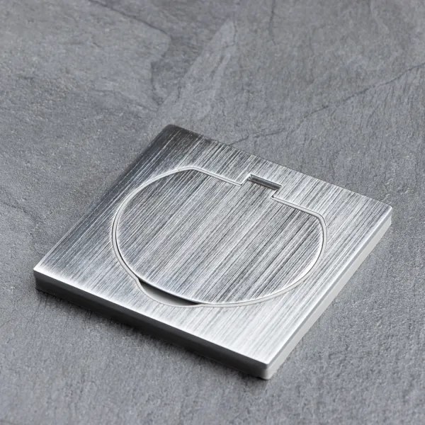 Brilagi - Vonkajšia vstavaná podlahová zásuvka IP55 matný chróm štvorcový