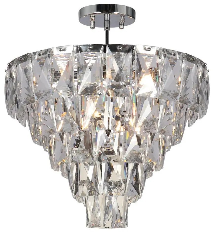 Luster na tyči CHELSEA 6xE14/40W/230V pr. 50 cm lesklý chróm