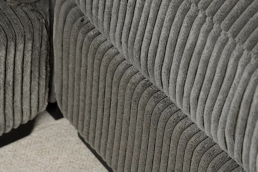 Pohovka BABYLON XXL 270 cm rebrovaná šedá