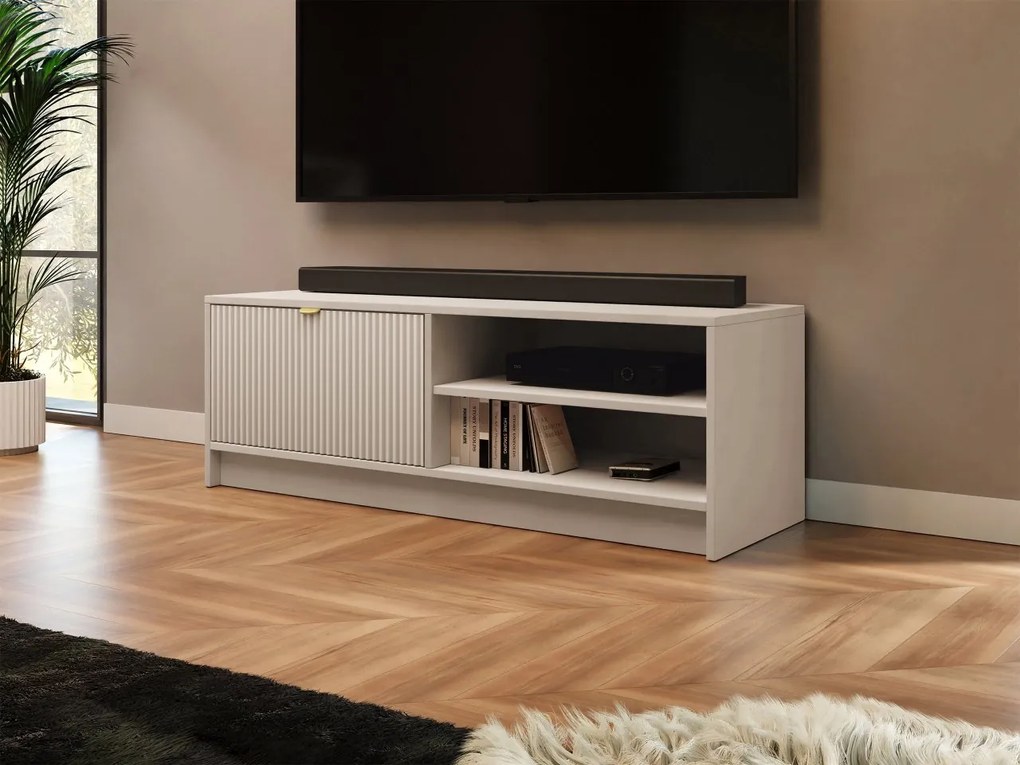 Tv stolík/skrinka Razimo 1K, Farby: Biely velvet
