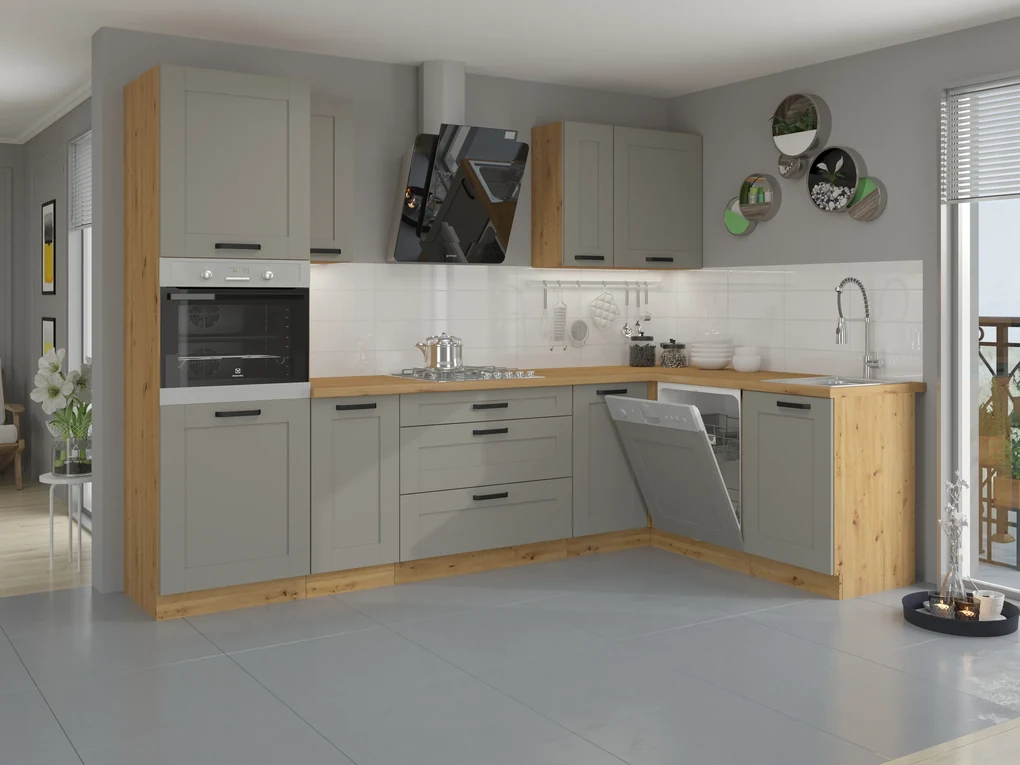Potravinová kuchynská skriňa Lucid 60 DP 210 2F (dub artisan + claygrey). Vlastná spoľahlivá doprava až k Vám domov. 1045513